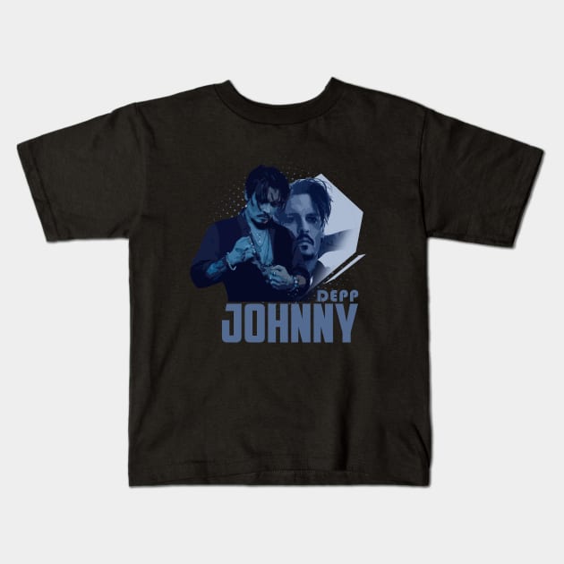 Blue Johnny Kids T-Shirt by NelsonPR